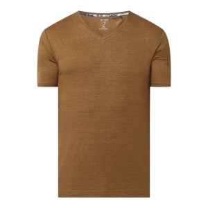 T-shirt o kroju body fit z dekoltem w serek