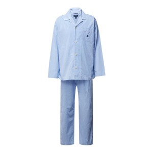 Piżama z bawełny z tkanym wzorem