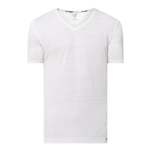 T-shirt o kroju body fit z dekoltem w serek