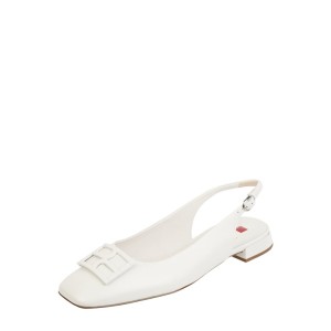 Baleriny skórzane z paskiem z tyłu