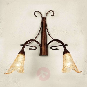 Lampa ścienna Riccardo z kwiatowymi kloszami