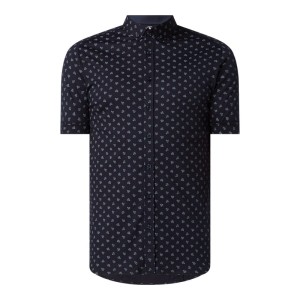 Koszula biznesowa o kroju slim fit z dżerseju z krótkim rękawem