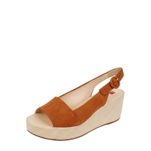 Buty na koturnie ze skóry welurowej