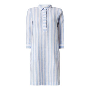 Sukienka lniana ze wzorem w paski