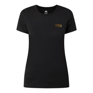 T-shirt z logo z efektem metalicznym