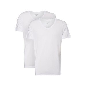 T-shirt z dekoltem w serek w zestawie 2 szt.