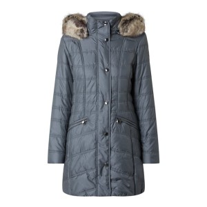 Kurtka pikowana z odpinanym kapturem — watowana