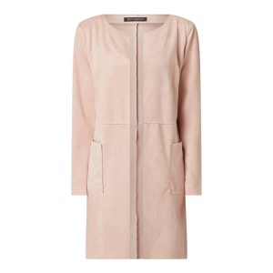 Długi żakiet z imitacji skóry welurowej