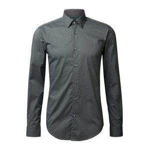 Koszula casualowa o kroju slim fit we wzory na całej powierzchni