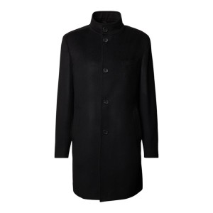 Płaszcz wełniany o kroju slim fit z mieszanki żywej wełny i kaszmiru