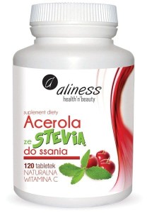 ACEROLA ZE STEVIĄ DO SSANIA 120 TABLETEK, ALINESS - Suplement Diety