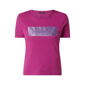 T-shirt krótki z błyszczącym efektem