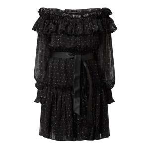 Sukienka z odkrytymi ramionami i wzorem w kropki model ‘Alessia’