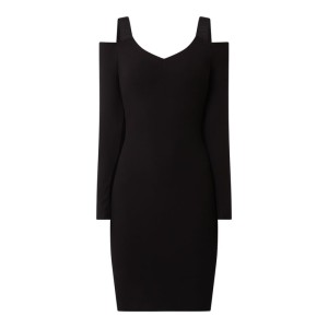 Sukienka z wycięciami na ramionach i dodatkiem streczu model ‘Annagreta’