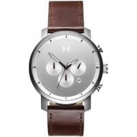 Zegarek męski MVMT Silver Brown Leather Chrono
