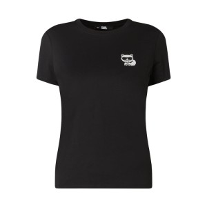 T-shirt z ozdobnymi kamieniami model ‘Ikonik Choupette’