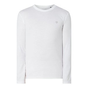 Bluzka z długim rękawem o kroju shaped fit z nadrukiem z logo