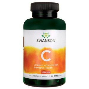 SWANSON, WITAMINA C Z EKSTRAKTEM Z DZIKIEJ RÓŻY, 1000MG, 90 KAPS - Suplement Diety.
