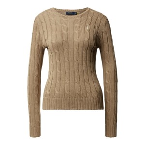 Sweter z dzianiny ze ściegiem warkoczowym z bawełny