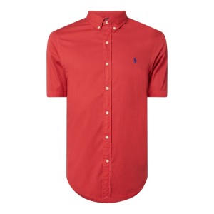 Koszula casualowa o kroju slim fit z diagonalu z krótkim rękawem