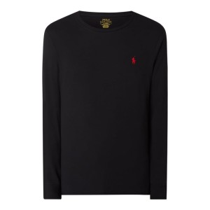 Bluzka z długim rękawem o kroju custom slim fit z bawełny