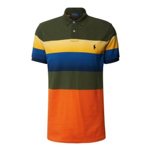 Koszulka polo o kroju custom slim fit z blokowymi pasami