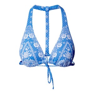 Top bikini z tyłem o kroju bokserki i kwiatowym wzorem