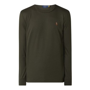 Bluzka z długim rękawem o kroju custom slim fit z logo