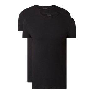 T-shirt o kroju regular fit z bawełny w zestawie 2 szt