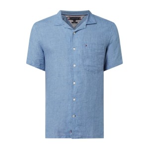 Koszula lniana o kroju regular fit z krótkim rękawem