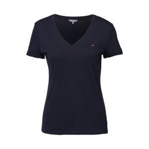 T-shirt z czystej bawełny z dekoltem w serek