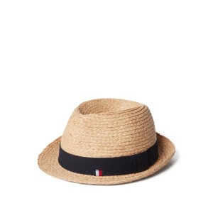 Kapelusz słomiany z detalem z logo