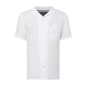 Koszula lniana o kroju regular fit z krótkim rękawem