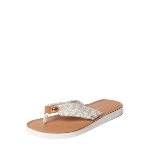 Japonki ze skóry z detalami z logo