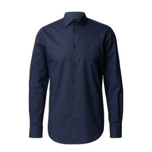 Koszula biznesowa o kroju slim fit z czystej bawełny ze wzorem na całej powierzchni