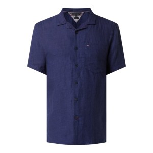 Koszula lniana o kroju regular fit z krótkim rękawem