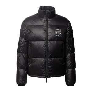 Kurtka puchowa z naszywką z logo