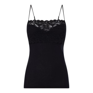 Top z merceryzowanej bawełny z koronką model ‘Moments’