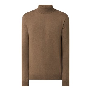 Sweter z wywijanym kołnierzem z bawełny pima model ‘Berg’