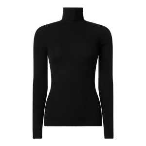 Sweter z wywijanym kołnierzem z wełny merino