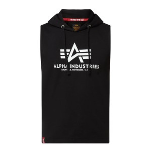 Top z dzianiny dresowej z kapturem