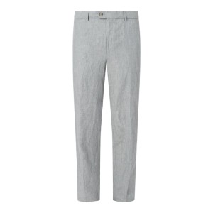Spodnie lniane o kroju regular fit z wpuszczanymi kieszeniami w stylu francuskim model ‘Pilo’