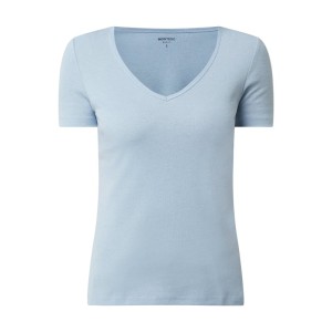 T-shirt z dekoltem w serek