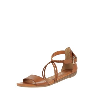 Sandały ze skóry i tkaniny