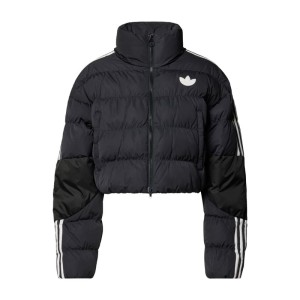 Kurtka pikowana krótka z paskami z logo