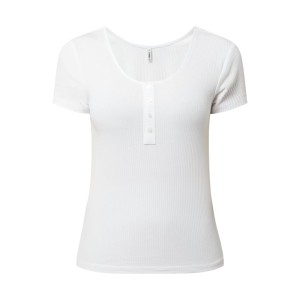 T-shirt z prążkowaną fakturą model ‘Simple Life’