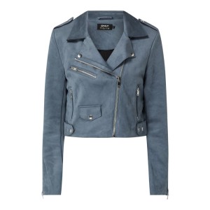 Kurtka w stylu Biker z imitacji skóry welurowej model ‘Sherry’