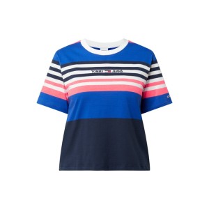 T-shirt o pudełkowym kroju ze wzorem w paski