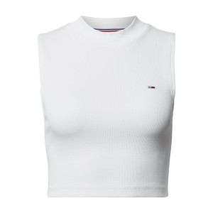 Krótki top z drobno prążkowanym efektem