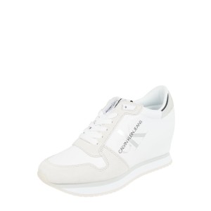 Sneakersy na koturnie, ze skóry